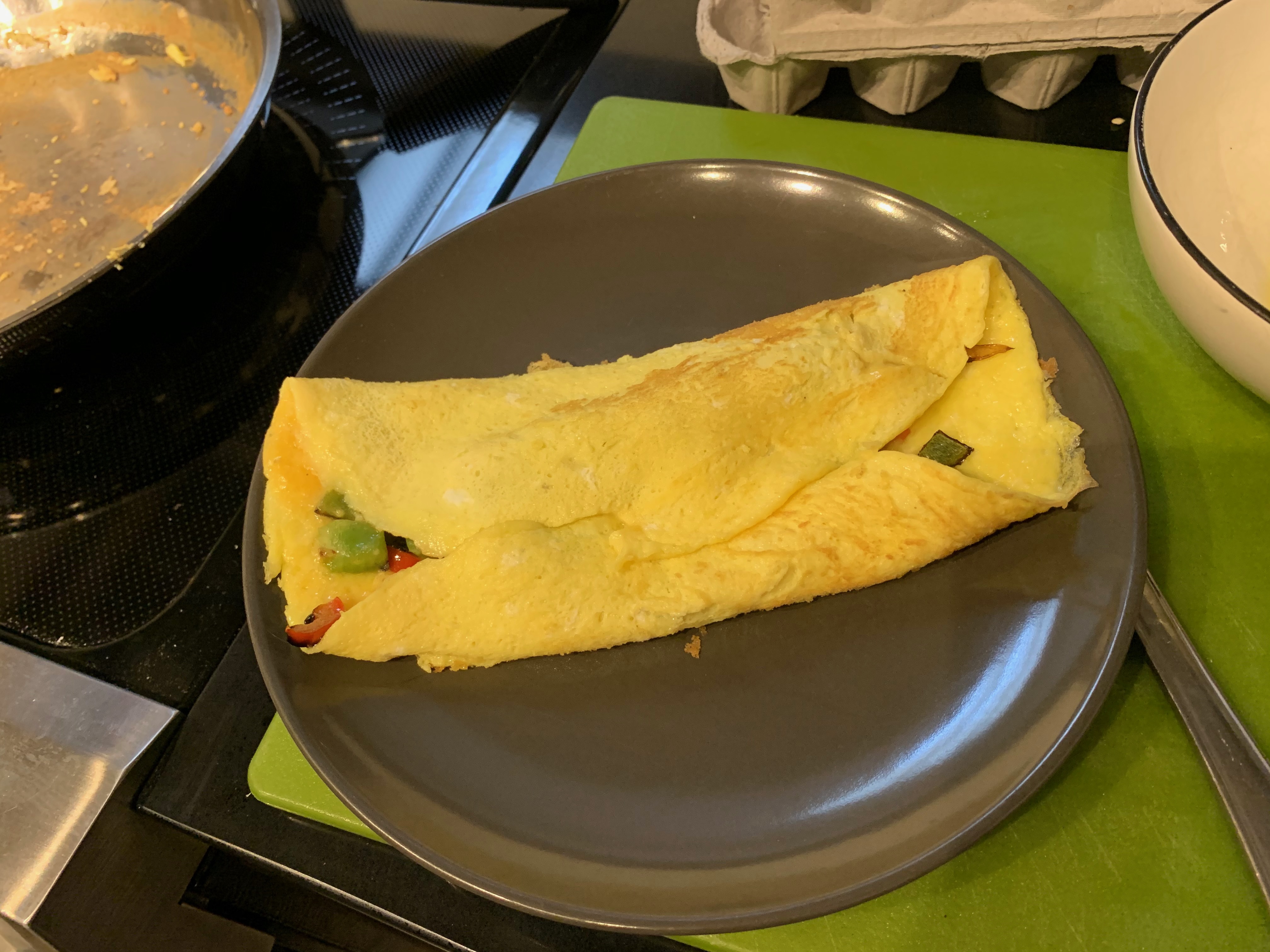 Omelet with onions and bell peppers