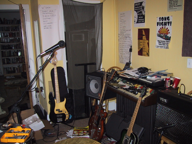 Further to the left, organ, guitars, bass amp, propoganda