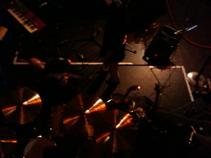 View of the stage from the sound booth on Sunday night.